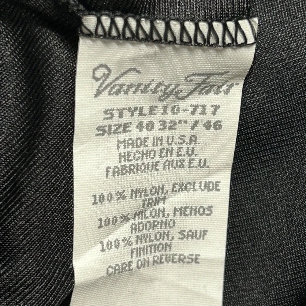 Vanity Fair‎ Long Full Slip Dress Size 40 Black Satin Nylon Vintage 90s USA